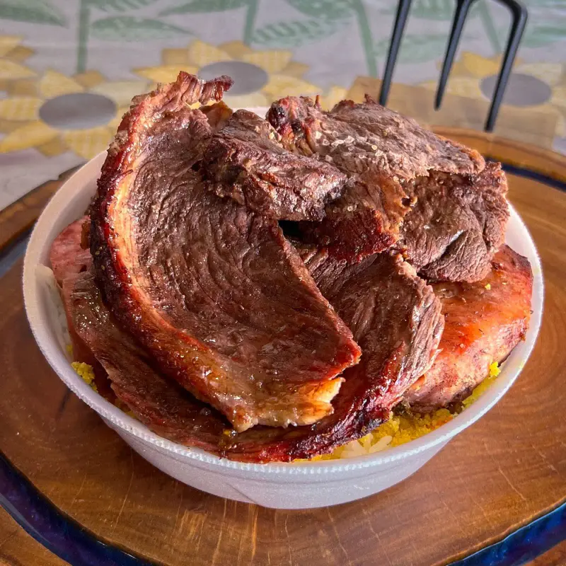 2 Marmitex Grande Com Churrasco